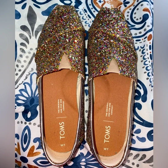 Toms Shoes Rainbow Glitter Toms Poshmark - Main Image